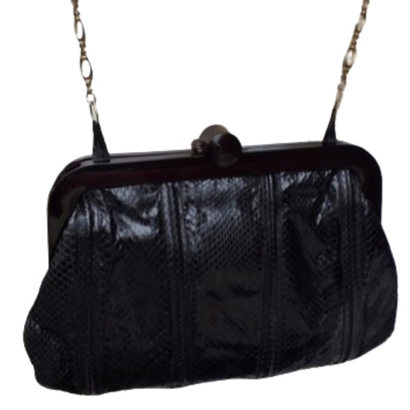Vintage‎ Lucite closure snakeskin bag - Picture 6 of 16